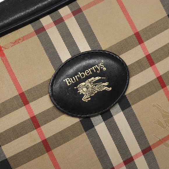 Burberrys Nova Check Shoulder Bag Canvas Beige Gold Auth 139542