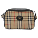 Burberrys Nova Check Shoulder Bag Canvas Beige Gold Auth 139542-13