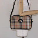 Burberrys Nova Check Shoulder Bag Canvas Beige Gold Auth 139542-21