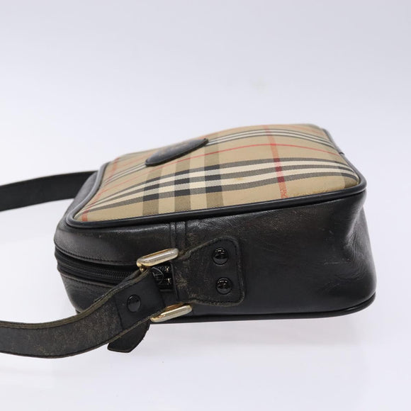 Burberrys Nova Check Shoulder Bag Canvas Beige Gold Auth 139542