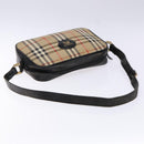 Burberrys Nova Check Shoulder Bag Canvas Beige Gold Auth 139542-7