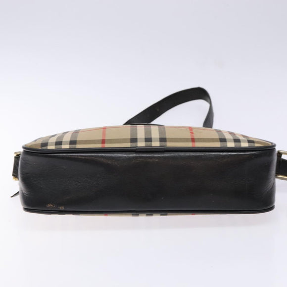 Burberrys Nova Check Shoulder Bag Canvas Beige Gold Auth 139542