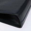 Salvatore Ferragamo Gancini Chain Shoulder Bag Leather Navy Gold Auth 139543-11