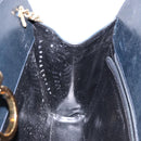 Salvatore Ferragamo Gancini Chain Shoulder Bag Leather Navy Gold Auth 139543-18