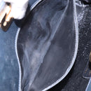 Salvatore Ferragamo Gancini Chain Shoulder Bag Leather Navy Gold Auth 139543-20