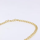 Salvatore Ferragamo Gancini Chain Shoulder Bag Leather Navy Gold Auth 139543-8