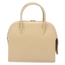 Salvatore Ferragamo Gancini Hand Bag Leather Ivory Gold Auth 139544-3