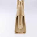 Salvatore Ferragamo Gancini Hand Bag Leather Ivory Gold Auth 139544-4