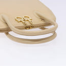 Salvatore Ferragamo Gancini Hand Bag Leather Ivory Gold Auth 139544-7