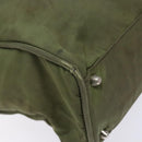 PRADA Hand Bag Nylon Green Silver Auth 139545-15