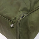 PRADA Hand Bag Nylon Green Silver Auth 139545-16