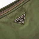PRADA Hand Bag Nylon Green Silver Auth 139545-18