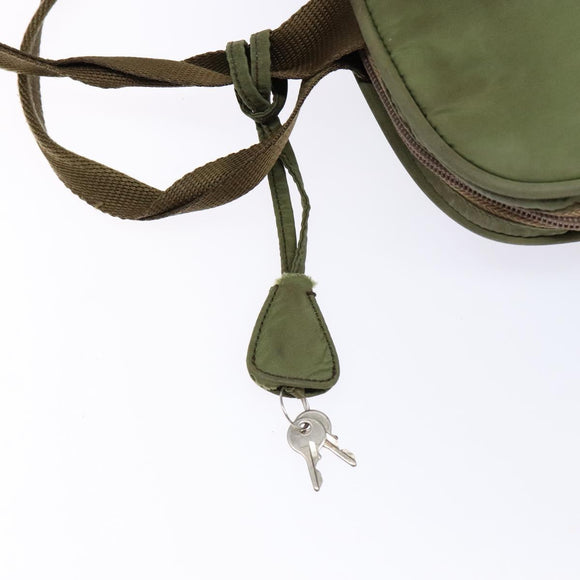 PRADA Hand Bag Nylon Green Silver Auth 139545