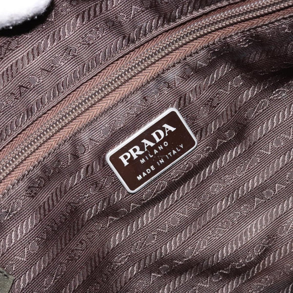 PRADA Hand Bag Nylon Green Silver Auth 139545