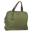 PRADA Hand Bag Nylon Green Silver Auth 139545-1