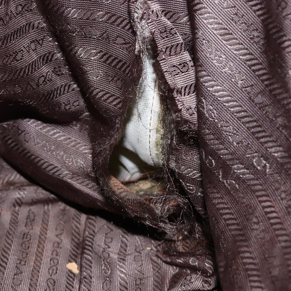 PRADA Hand Bag Nylon Green Silver Auth 139545