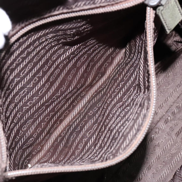 PRADA Hand Bag Nylon Green Silver Auth 139545