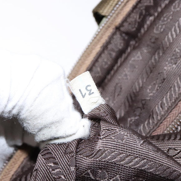 PRADA Hand Bag Nylon Green Silver Auth 139545