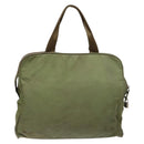 PRADA Hand Bag Nylon Green Silver Auth 139545-2