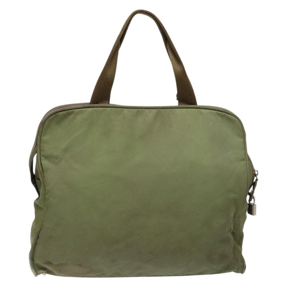 PRADA Hand Bag Nylon Green Silver Auth 139545