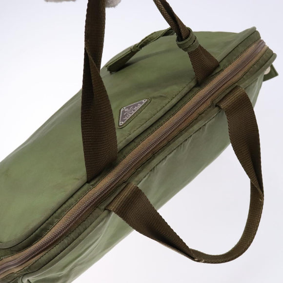 PRADA Hand Bag Nylon Green Silver Auth 139545