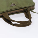 PRADA Hand Bag Nylon Green Silver Auth 139545-7