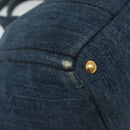 PRADA Canapa GM Hand Bag Denim Blue Gold Auth 139546-10