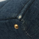 PRADA Canapa GM Hand Bag Denim Blue Gold Auth 139546-13