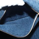 PRADA Canapa GM Hand Bag Denim Blue Gold Auth 139546-20