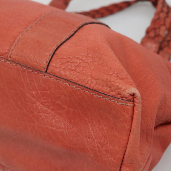 GUCCI Bamboo Tote Bag Leather Red Silver 232947 Auth 139547