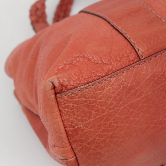 GUCCI Bamboo Tote Bag Leather Red Silver 232947 Auth 139547