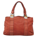 GUCCI Bamboo Tote Bag Leather Red Silver 232947 Auth 139547-13