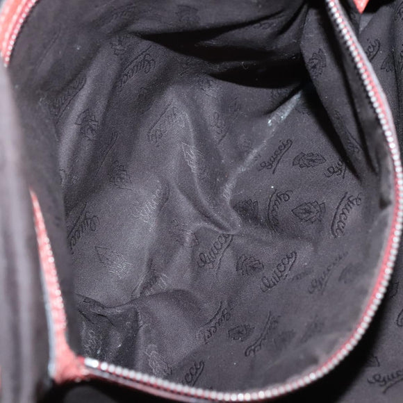 GUCCI Bamboo Tote Bag Leather Red Silver 232947 Auth 139547