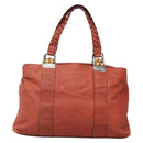 GUCCI Bamboo Tote Bag Leather Red Silver 232947 Auth 139547-2