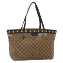 GUCCI GG Crystal Tote Bag Coated Canvas Beige Gold 207291 Auth 139548-1