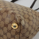 GUCCI GG Crystal Tote Bag Coated Canvas Beige Gold 207291 Auth 139548-8