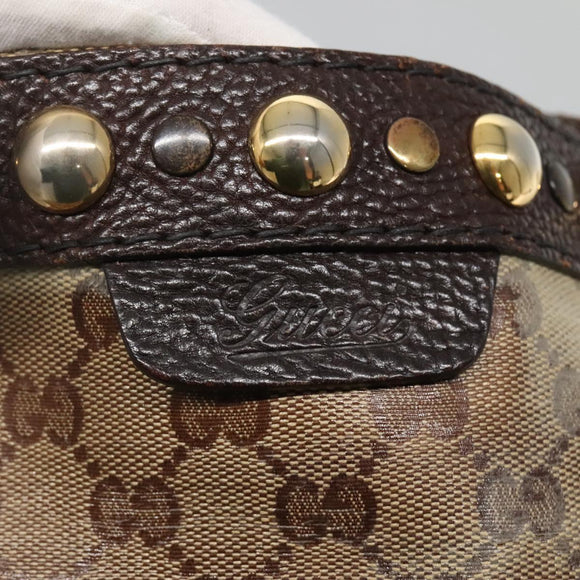 GUCCI GG Crystal Tote Bag Coated Canvas Beige Gold 207291 Auth 139548