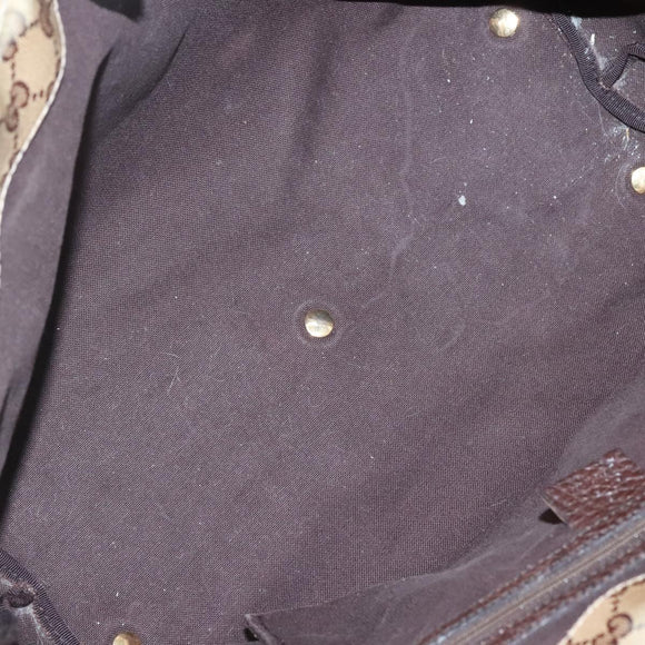 GUCCI GG Crystal Tote Bag Coated Canvas Beige Gold 207291 Auth 139548