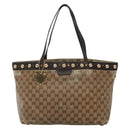 GUCCI GG Crystal Tote Bag Coated Canvas Beige Gold 207291 Auth 139548-13