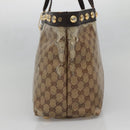 GUCCI GG Crystal Tote Bag Coated Canvas Beige Gold 207291 Auth 139548-4