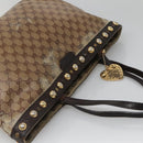 GUCCI GG Crystal Tote Bag Coated Canvas Beige Gold 207291 Auth 139548-6