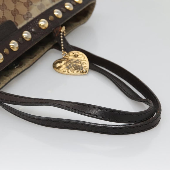 GUCCI GG Crystal Tote Bag Coated Canvas Beige Gold 207291 Auth 139548
