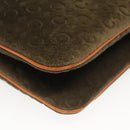 CELINE C Macadam Canvas Shoulder Bag Suede Brown Gold Auth 139556-10