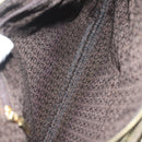 CELINE C Macadam Canvas Shoulder Bag Suede Brown Gold Auth 139556-19