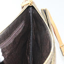 CELINE C Macadam Canvas Shoulder Bag Suede Brown Gold Auth 139556-20