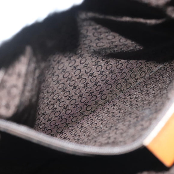 CELINE C Macadam Canvas Shoulder Bag Suede Brown Gold Auth 139556