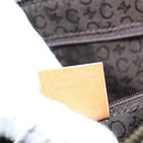 CELINE C Macadam Canvas Shoulder Bag Suede Brown Gold Auth 139556-23