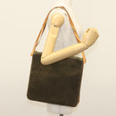 CELINE C Macadam Canvas Shoulder Bag Suede Brown Gold Auth 139556-24