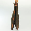 CELINE C Macadam Canvas Shoulder Bag Suede Brown Gold Auth 139556-4