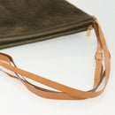 CELINE C Macadam Canvas Shoulder Bag Suede Brown Gold Auth 139556-7